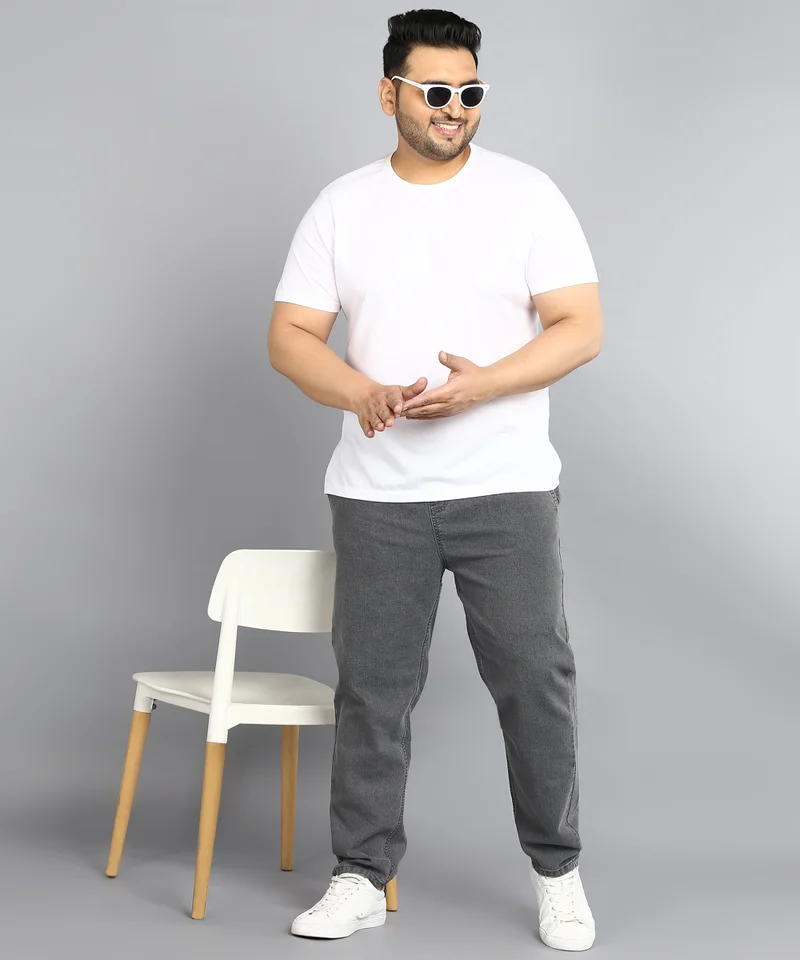 Urbano Fashion  Urbano Plus Men's Grey Regular Fit Washed Jogger Jeans Stretchable for Men | Best Price UAE